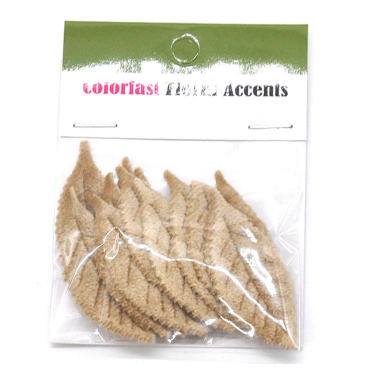 Belagio Colorfast Floral Accents, 1.75" x 2", Velvet Leaves, 12 Piece Pack, Taupe